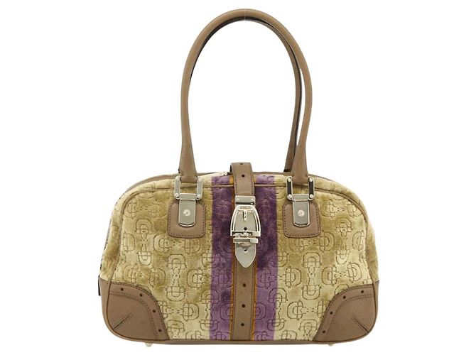 Gucci Borsa Boston Horsebit in velluto oro beige 145770 Auth 176490V D'oro - vista 13