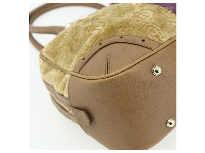 Gucci Borsa Boston Horsebit in velluto oro beige 145770 Auth 176490V D'oro - vista 15