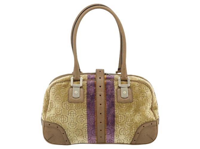 Gucci Borsa Boston Horsebit in velluto oro beige 145770 Auth 176490V D'oro - vista 2