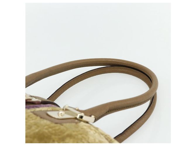 Gucci Borsa Boston Horsebit in velluto oro beige 145770 Auth 176490V D'oro - vista 8