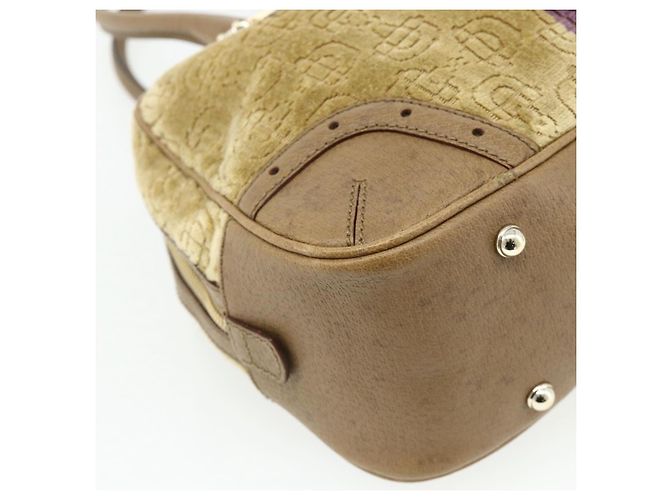 Gucci Borsa Boston Horsebit in velluto oro beige 145770 Auth 176490V D'oro - vista 9