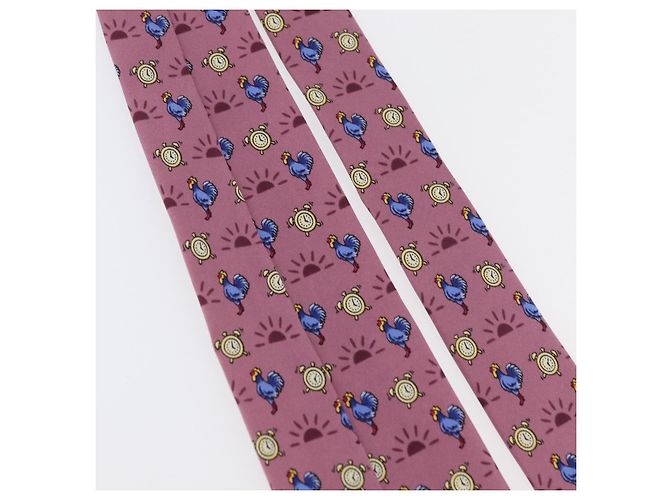 Hermès HERMES Necktie Silk Pink Auth 174884A - view 10