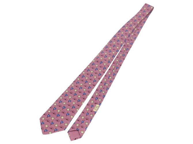 Hermès HERMES Necktie Silk Pink Auth 174884A - view 2