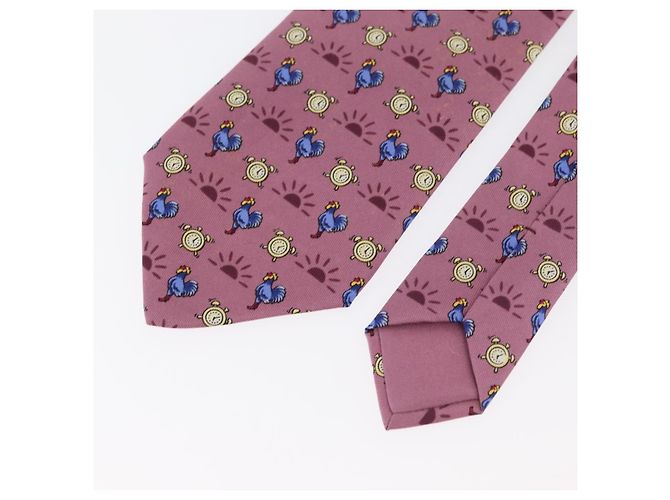 Hermès HERMES Necktie Silk Pink Auth 174884A - view 3
