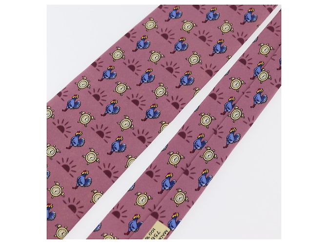 Hermès HERMES Necktie Silk Pink Auth 174884A - view 4