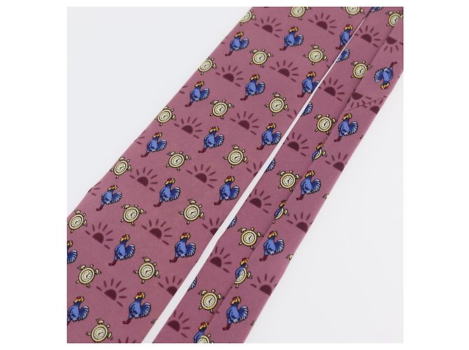 Hermès HERMES Necktie Silk Pink Auth 174884A - view 5