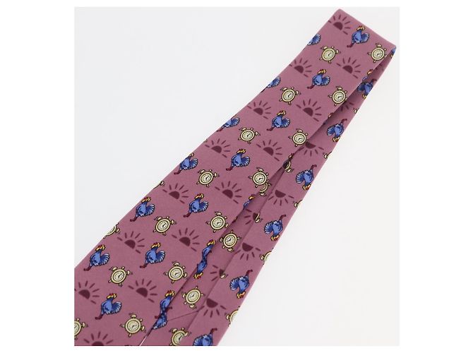 Hermès HERMES Necktie Silk Pink Auth 174884A - view 6