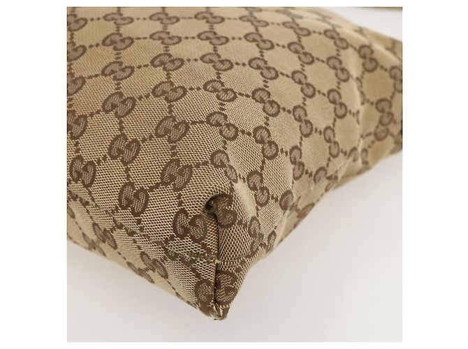 Borsa a Spalla GG Canvas Gucci Beige Oro 388924 Auth 175206 D'oro - vista 10
