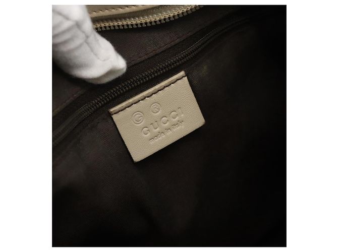 Borsa a Spalla GG Canvas Gucci Beige Oro 388924 Auth 175206 D'oro - vista 15
