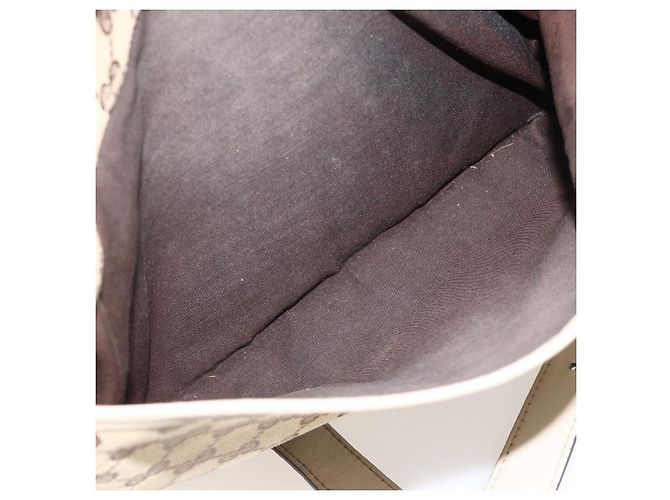 Borsa a Spalla GG Canvas Gucci Beige Oro 388924 Auth 175206 D'oro - vista 21