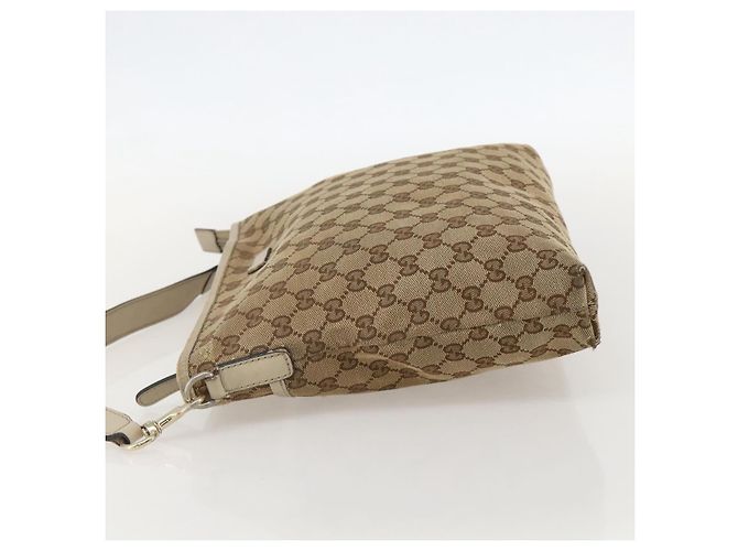 Borsa a Spalla GG Canvas Gucci Beige Oro 388924 Auth 175206 D'oro - vista 4