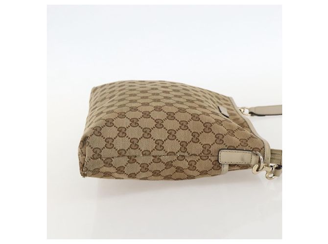Borsa a Spalla GG Canvas Gucci Beige Oro 388924 Auth 175206 D'oro - vista 5