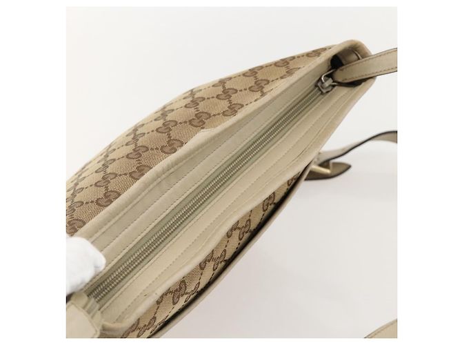 Borsa a Spalla GG Canvas Gucci Beige Oro 388924 Auth 175206 D'oro - vista 6