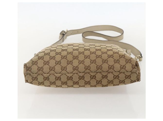 Borsa a Spalla GG Canvas Gucci Beige Oro 388924 Auth 175206 D'oro - vista 9