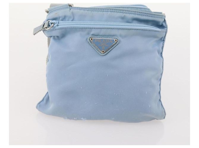 PRADA Schultertasche Nylon 2 Set Hellblau Auth YKZ1188 - Ansicht 9