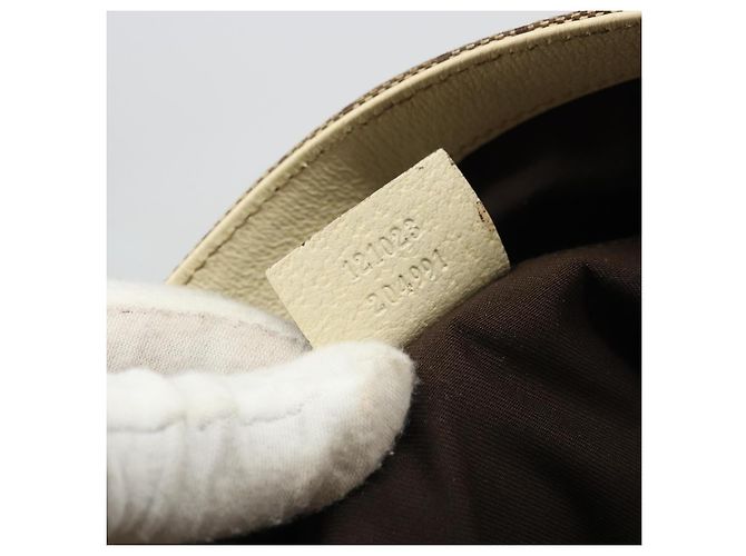 Borsa a mano GG Canvas Gucci Beige Oro 121023 Auth 175393 D'oro - vista 12