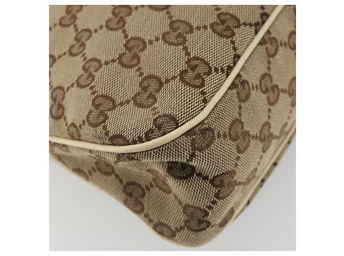 Borsa a mano GG Canvas Gucci Beige Oro 121023 Auth 175393 D'oro - vista 15