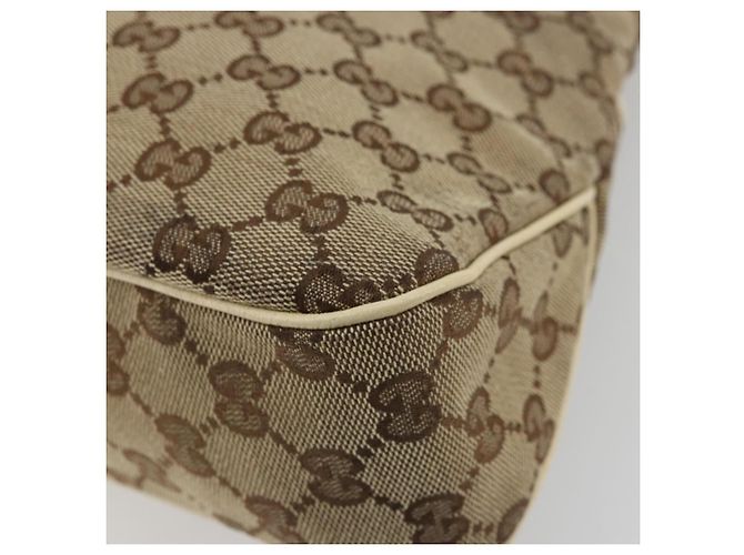 Borsa a mano GG Canvas Gucci Beige Oro 121023 Auth 175393 D'oro - vista 16