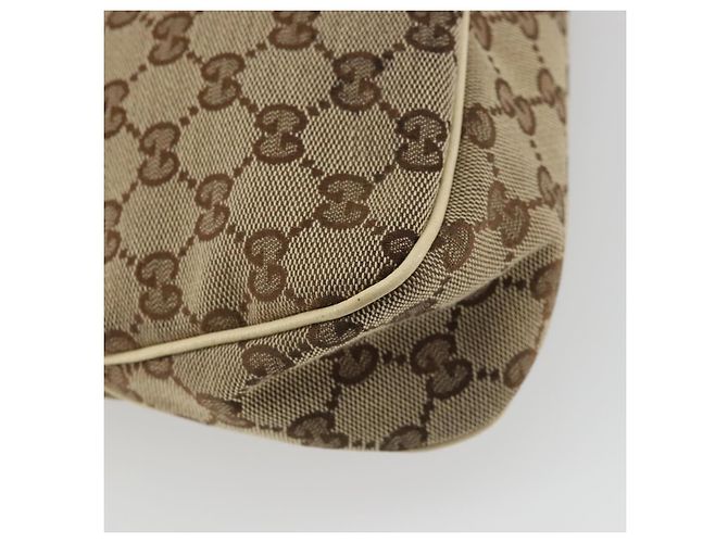Borsa a mano GG Canvas Gucci Beige Oro 121023 Auth 175393 D'oro - vista 17