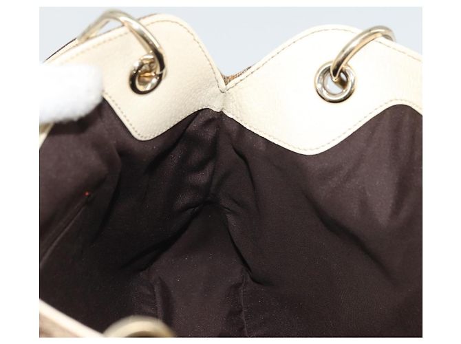 Borsa a mano GG Canvas Gucci Beige Oro 121023 Auth 175393 D'oro - vista 19