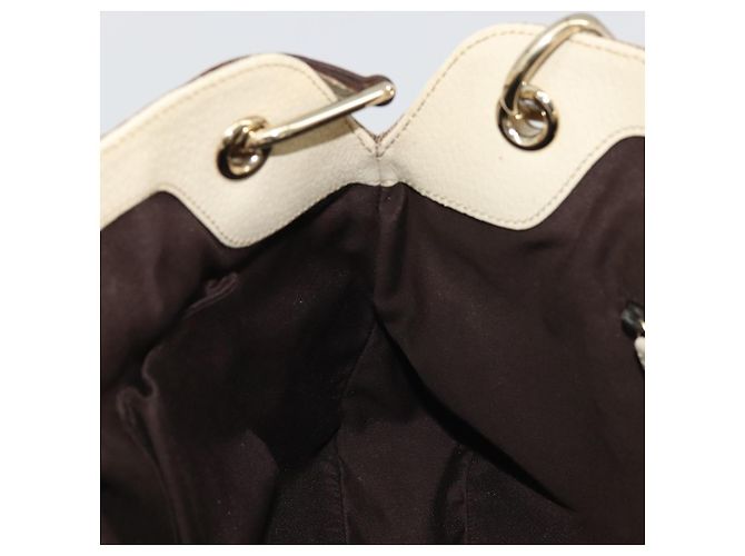 Borsa a mano GG Canvas Gucci Beige Oro 121023 Auth 175393 D'oro - vista 20