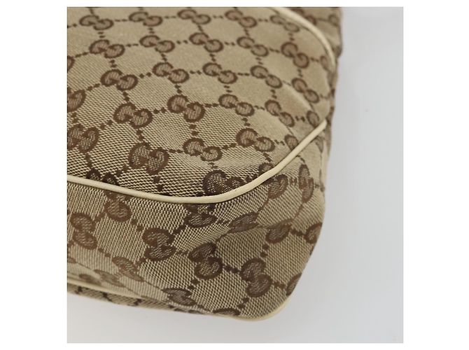 Borsa a mano GG Canvas Gucci Beige Oro 121023 Auth 175393 D'oro - vista 8