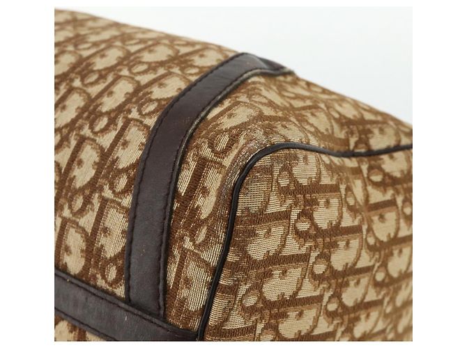 Borsa a mano in tela Trotter Christian Dior oro marrone Auth 175135 D'oro - vista 10