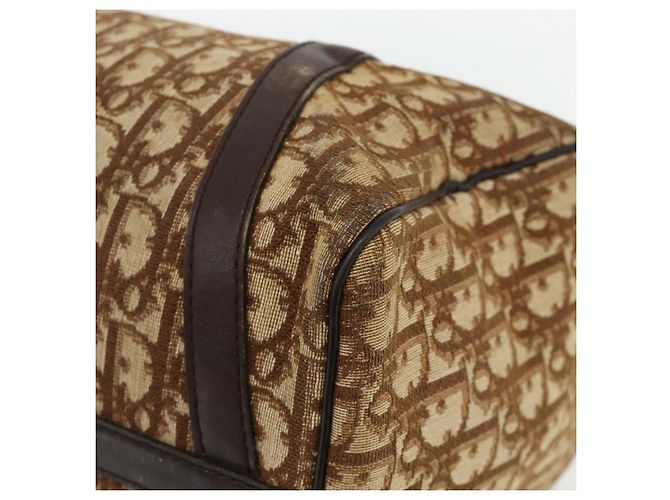 Borsa a mano in tela Trotter Christian Dior oro marrone Auth 175135 D'oro - vista 12