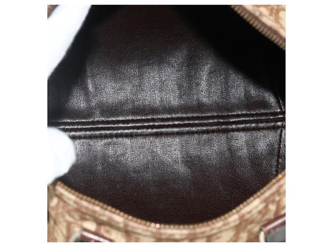 Borsa a mano in tela Trotter Christian Dior oro marrone Auth 175135 D'oro - vista 15