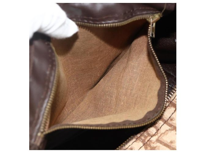 Borsa a mano in tela Trotter Christian Dior oro marrone Auth 175135 D'oro - vista 19