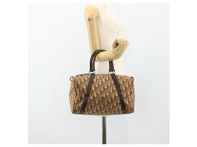 Borsa a mano in tela Trotter Christian Dior oro marrone Auth 175135 D'oro - vista 20