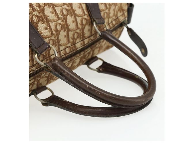 Borsa a mano in tela Trotter Christian Dior oro marrone Auth 175135 D'oro - vista 7