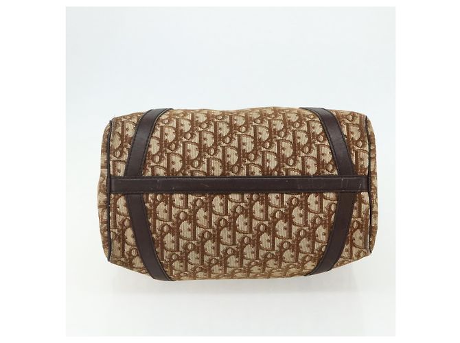 Borsa a mano in tela Trotter Christian Dior oro marrone Auth 175135 D'oro - vista 9