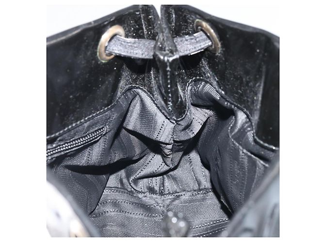 Borsa a mano Salvatore Ferragamo in pelle verniciata nera e oro Auth ka4036 Nero D'oro - vista 19