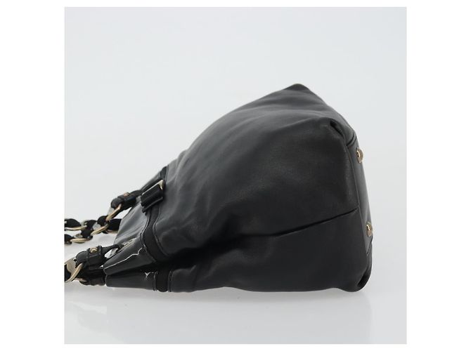 Borsa a mano Salvatore Ferragamo in pelle verniciata nera e oro Auth ka4036 Nero D'oro - vista 4
