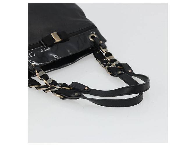 Borsa a mano Salvatore Ferragamo in pelle verniciata nera e oro Auth ka4036 Nero D'oro - vista 7