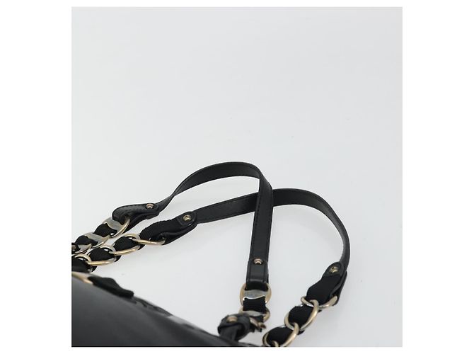 Borsa a mano Salvatore Ferragamo in pelle verniciata nera e oro Auth ka4036 Nero D'oro - vista 8