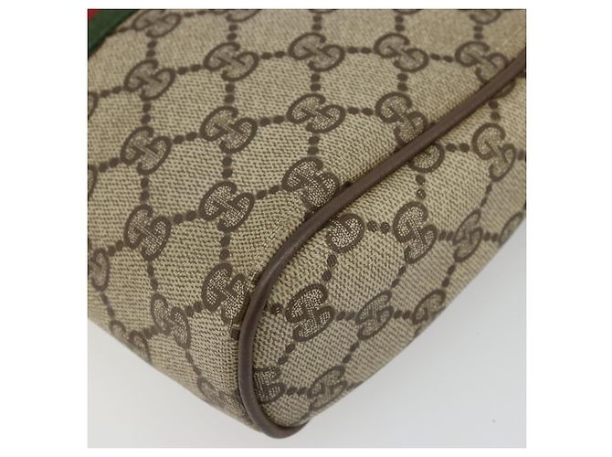 GUCCI GG Supreme Web Sherry Line Clutch Bag PVC Beige Rosso 89 01 012 Auth am11316 - vista 10