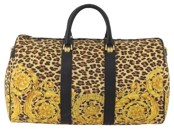Borsa Boston in tela giallo oro Auth BA11776A di Gianni Versace D'oro - vista 13