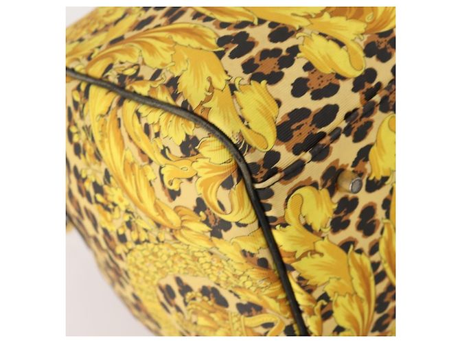 Borsa Boston in tela giallo oro Auth BA11776A di Gianni Versace D'oro - vista 15