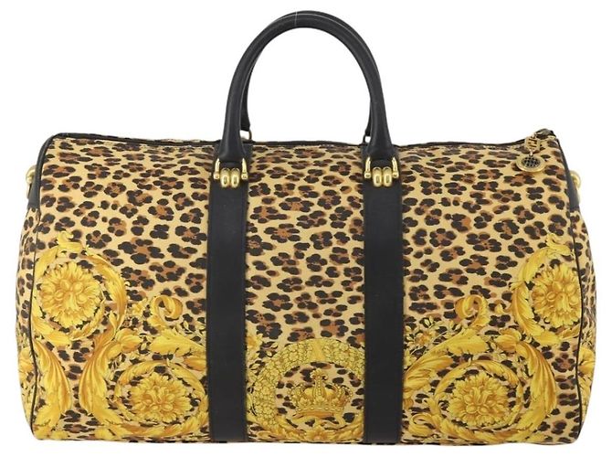Borsa Boston in tela giallo oro Auth BA11776A di Gianni Versace D'oro - vista 2
