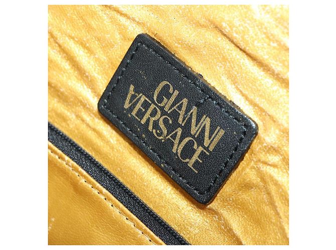 Borsa Boston in tela giallo oro Auth BA11776A di Gianni Versace D'oro - vista 22