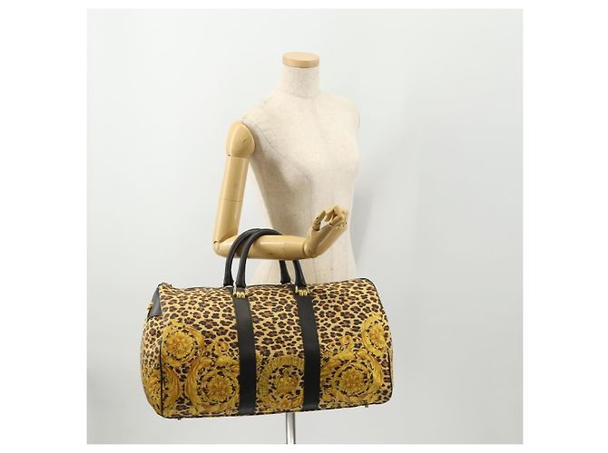 Borsa Boston in tela giallo oro Auth BA11776A di Gianni Versace D'oro - vista 25