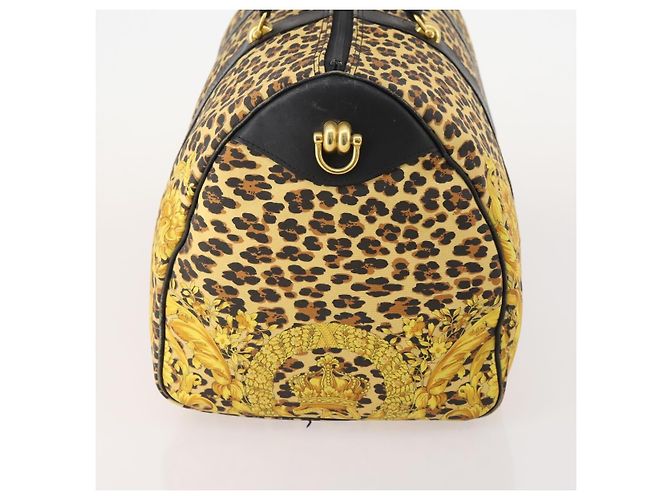Borsa Boston in tela giallo oro Auth BA11776A di Gianni Versace D'oro - vista 3