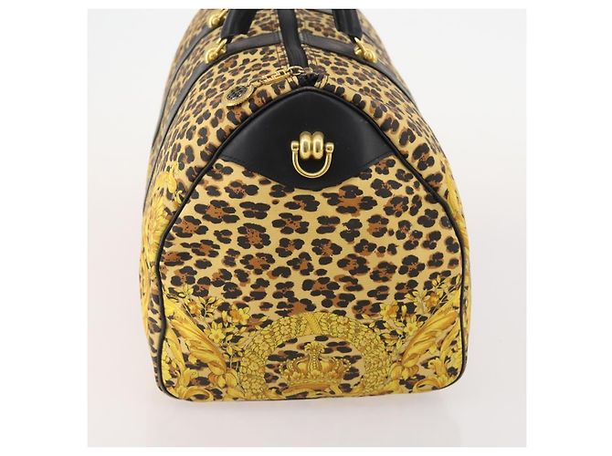Borsa Boston in tela giallo oro Auth BA11776A di Gianni Versace D'oro - vista 4