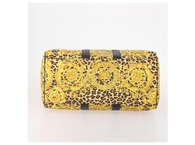 Borsa Boston in tela giallo oro Auth BA11776A di Gianni Versace D'oro - vista 5