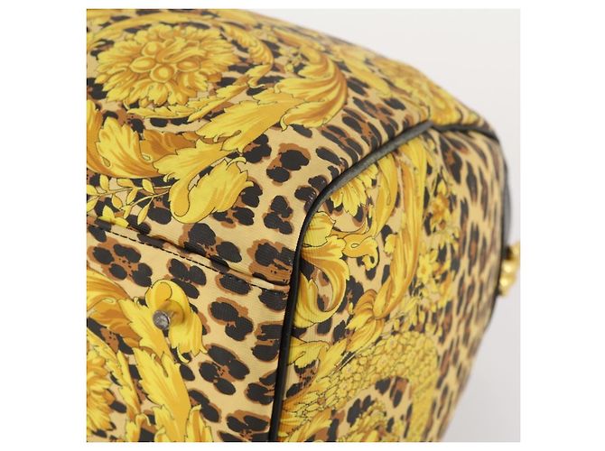 Borsa Boston in tela giallo oro Auth BA11776A di Gianni Versace D'oro - vista 8