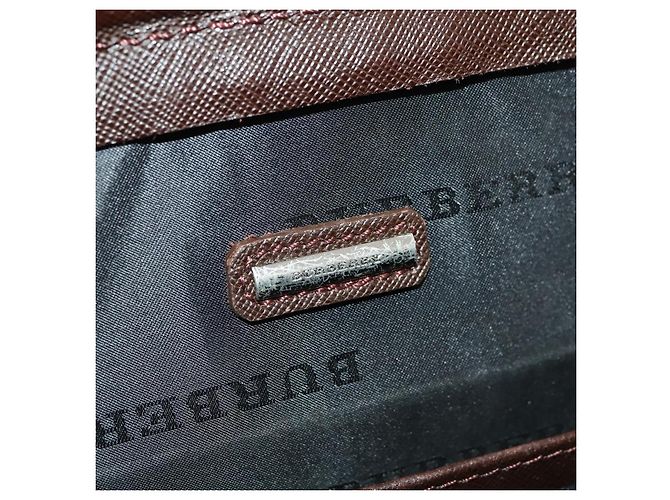 Borsa da lavoro in pelle marrone e argento Burberry Auth bs34224 - vista 11