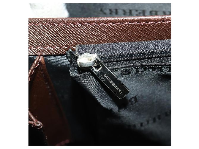 Borsa da lavoro in pelle marrone e argento Burberry Auth bs34224 - vista 20