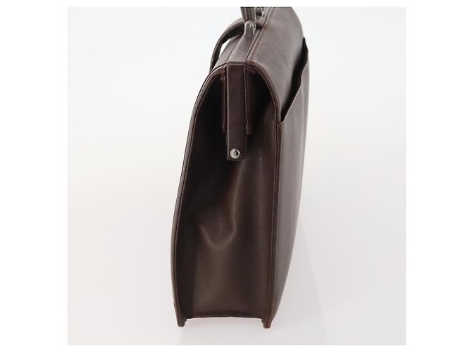 Borsa da lavoro in pelle marrone e argento Burberry Auth bs34224 - vista 3